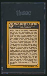 lot 5 image: Roberto Clemente  Tony Oliva  Chico Cardenas 1968 Topps Managers Dream #480 SGC Graded 7 NM Vintage Baseball Card