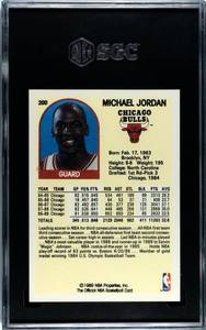 lot 9B image: Michael Jordan SGC 9 Mint 1989-90 NBA Hoops #200 Basketball Card