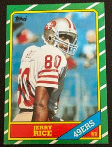 lot 7D image: Jerry Rice RC 1986 Topps #161 Rookie Vintage Football Card