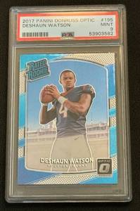 lot 6B image: Deshaun Watson RC PSA 9 Mint 2017 Donruss Optic #195 Rookie Football Card