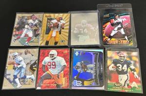 lot 48C image: 8 Card 1990s Football HOF  Star Lot - John Elway, Thurman Thomas, Brett Favre, Terrell Davis, Warren Sapp RC, Deion Sanders - Football Cards