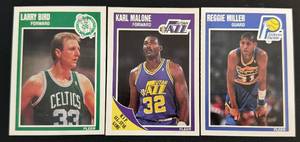 lot 23C image: 1989-90 Fleer Basketball 3 Card Star Lot - Larry Bird #8, Karl Malone #155, Reggie Miller #65