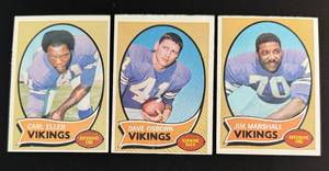 lot 13C image: Minnesota Vikings 1970 Topps 3 Card Vitage Football Star Lot - Jim Marshall, Dave Osborn, Carl Eller
