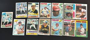 lot 85 image: 1974-1980 13 Card Baseball Star Lot - Al Kaline, Lou Brock, Johnny Bench, Gary Carter, Mike Schmidt, Dave Winfield, Pete Rose, and More