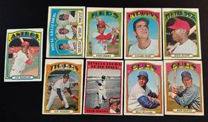 lot 117B image: 1972 Topps Baseball HOF and Star 9 Card Vintage Lot