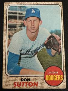 lot 38B image: Don Sutton1968 Topps #103 Vintage Baseball Card
