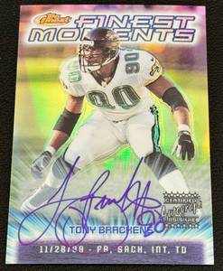 lot 25B image: Tony Brackens Auto Refractor 2000 Topps Finest Moments Certified Autograph Issue #FM-25 Signed Football Card