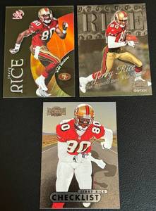 lot 108A image: Jerry Rice 3 Card Insert  Acetate Football Lot
