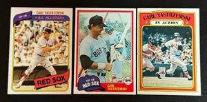 lot 101A image: Carl Yastrzemski 3 Card Lot 1972, 1980, 1981 Topps Vintage Baseball