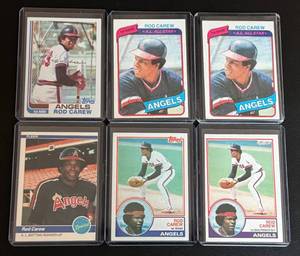 lot 100A image: Rod Carew 6 Card Lot 1980-1984 Minnesota Twins Vintage Baseball