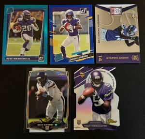 lot 92A image: Minnesota Vikings Star RC 5 Card Lot - Jordan Addison, Stefon Diggs, Kene Nwangwu, Teddy Bridgewater, Jerick McKinnon Football Rookie Cards