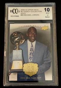 lot 10D image: Michael Jordan BCCG Graded 10 Gem Mint 2009-2010 Upper Deck Michael Jordan Legacy Collection #68 Basketball Card