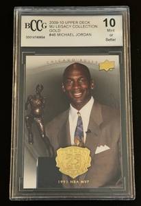 lot 15D image: Michael Jordan BCCG Graded 10 Gem Mint 2009-2010 Upper Deck Michael Jordan Legacy Collection #46 Basketball Card