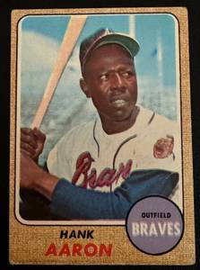 lot 46B image: Hank Aaron 1968 Topps #110 Vintage Baseball Card