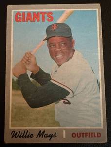 lot 48B image: Willie Mays 1970 Topps #600 Vintage Baseball Card