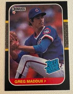 lot 52B image: Greg Maddux RC 1987 Donruss Rated Rookie #36 Baseball Card