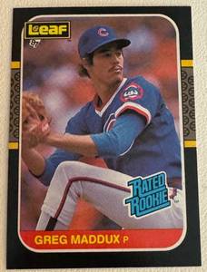 lot 53B image: Greg Maddux RC 1987 Leaf Rated Rookie #36 Baseball Card