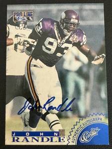 lot 8C image: John Randle Auto 1996 Classic Pro Line Signed Minnesota Vikings Football Card
