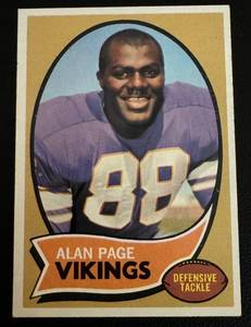 lot 9C image: Alan Page RC 1970 Topps #59 Rookie Vintage Minnesota Vikings Football Card