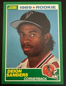 lot 87 image: Deion Sanders RC 1989 Score #246 Rookie Football Card