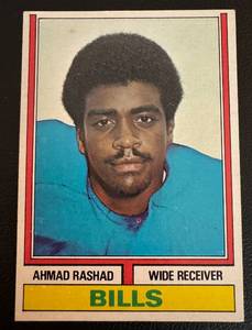 lot 92 image: Ahmad Rashad RC 1974 Topps #105 Rookie Minnesota Vikings Football Card