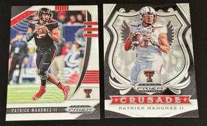 lot 94 image: Patrick Mahomes 2 Card Lot - 2020 Prizm Draft Picks #80 Crusade and #81 Football Cards