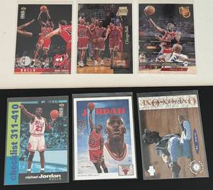 lot 95 image: Michael Jordan 6 Card Basketball Lot