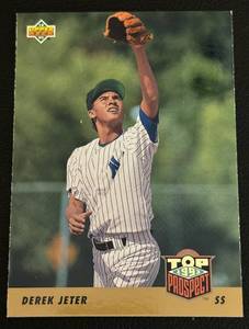 lot 96 image: Derek Jeter RC 1993 Upper Deck Top Prospect #449 Rookie Baseball Card