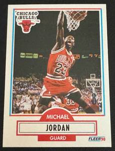 lot 99 image: Michael Jordan 1990 Fleer #26 Basketball Card