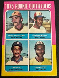 lot 59B image: Jim Rice RC 1975 Topps #616 Rookie Outfielders Vintage Rookie Baseball Card