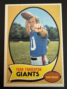 lot 100 image: Fran Tarkenton 1970 Topps #80 Vintage Football Card