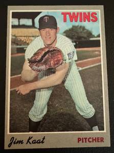 lot 101 image: Jim Kaat 1970 Topps #75 Vintage Minnesota Twins Baseball Card
