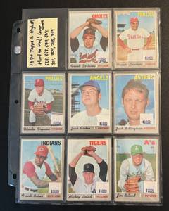 lot 51C image: 1970 Topps Baseball Lot of 8 Hard to Find High #s - Includes 638, 662, 677, 684, 701, 704, 715, 719 - lower grade condition