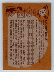lot 6A image: Larry Bird 2nd Year 1981 Topps #4 Vintage Basketball Card