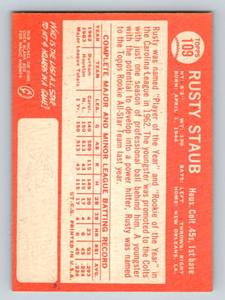lot 60A image: 1964 Topps Rusty Staub Rookie Cup #109 Vintage Baseball Card
