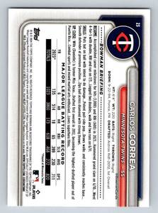 lot 61A image: Carlos Correa 199 Purple SP 2024 Topps #23 numbered 114199 Minnesota Twins Baseball Card