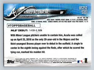 lot 83A image: Ronald Acuna Jr. RC 2019 Topps Update #US252 Rookie Baseball Card