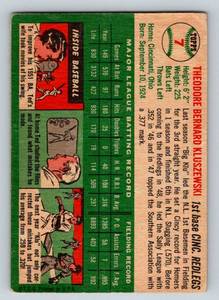 lot 74A image: 1954 Topps Ted Kluszewski #7 Vintage Baseball Card