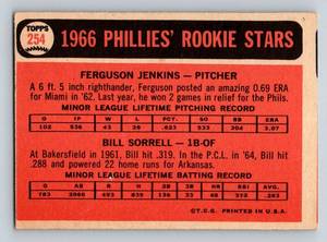 lot 40D image: Fergie Jenkins RC 1966 Topps #254 Rookie Vintage Baseball Card