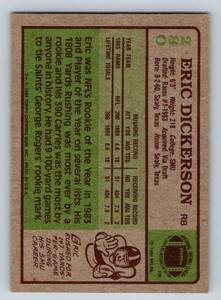 lot 52D image: Eric Dickerson RC 1984 Topps #280 Rookie Vintage Football Card