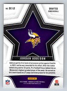 lot 54D image: Jordan Addison RC 2003 Rookies & Stars Draft Class #DC-12 Minnesota Vikings Football Card