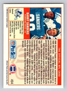 lot 56D image: Barry Sanders RC 1989 Pro Set #494 Rookie Football Card