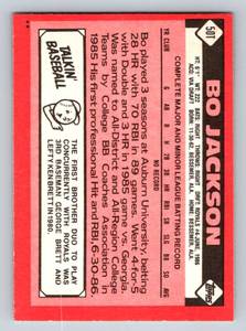 lot 66D image: Bo Jackson RC 1986 Topps Traded #50T Rookie Baseball Card