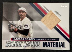 lot 51A image: Carlos Correa Bat Relic 2024 ToppsMajor League Material #MLM-CC Minnesota Twins Baseball Card