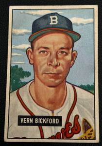 lot 52A image: 1951 Bowman Vern Bickford #42 Vintage Baseball Card