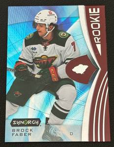 lot 55A image: Brock Faber 2023-24 Upper Deck Synergy #91 Rookie Minnesota Wild Hockey Card