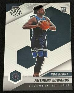 lot 67A image: Anthony Edwards RC 2020-21 Mosaic #261 Rookie Minnesota Timberwolves Basketball Card