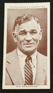 lot 79A image: 1938 Churchmans Cigarettes Boxing Personalities Vintage Card Ted Broadribb #45