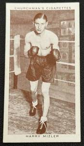 lot 81A image: 1938 Churchmans Cigarettes Boxing Personalities Vintage Card Harry Mizler #30