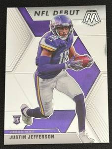 lot 89A image: Justin Jefferson RC 2020 Mosaic #270 Rookie Minnesota Vikings Football Card